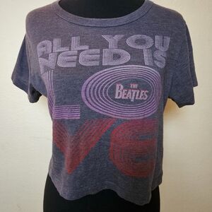 The Beatles Charcoal Crop Tee